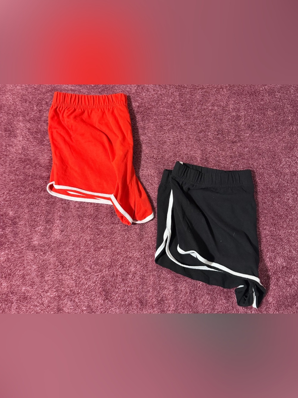 Casual Athletic Striped Shorts - Red & Black